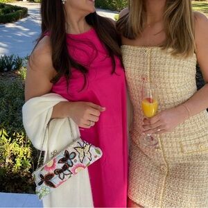 Yellow Anthropologie tweed dress